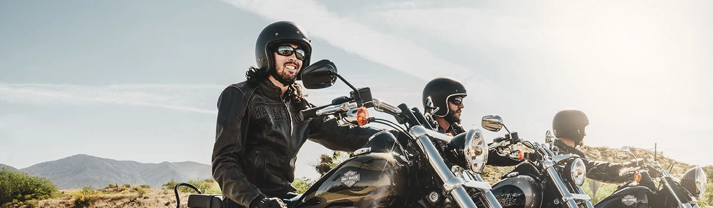 Photo of group of riders on Harley-Davidson motorcycles